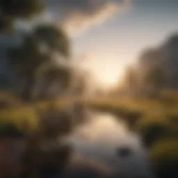 A serene landscape depicting tranquility and peace