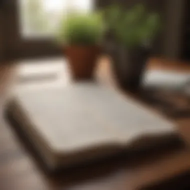 Empowering Affirmations in Journaling A close-up of a journal with empowering affirmations