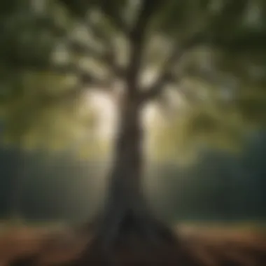 The Strength of Resilience A strong tree standing tall, illustrating resilience