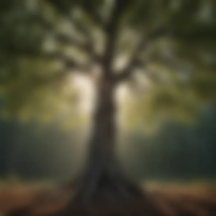 The Strength of Resilience A strong tree standing tall, illustrating resilience