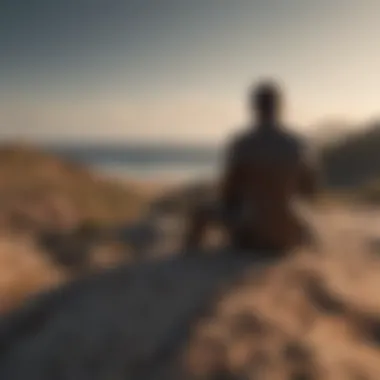 Introspection After Rejection A solitary figure contemplating the vastness of the horizon, symbolizing introspection after rejection