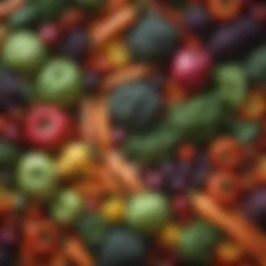 Antioxidant-Rich Vegetables for Gut Health A vibrant assortment of colorful vegetables rich in antioxidants
