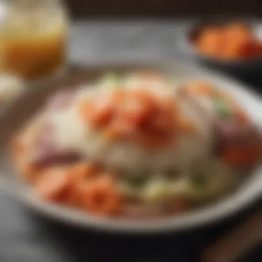 Fermented Delights for Gut Restoration A plate of fermented foods like kimchi and sauerkraut