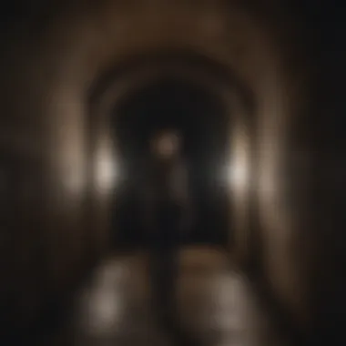 Emerging from Shadows: Embracing Light Glowing light at the end of a dark tunnel