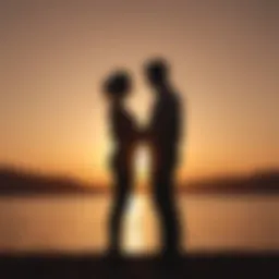 Couple's silhouettes against a sunset symbolizing trust and connection