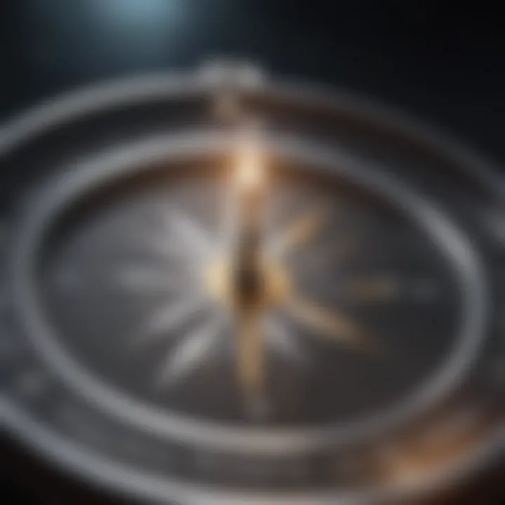 Illustration of a compass pointing towards a bright future