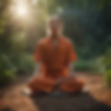 An individual in meditation, surrounded by a calming environment.