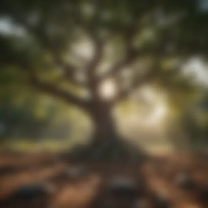 Mindfulness meditation under a peaceful tree