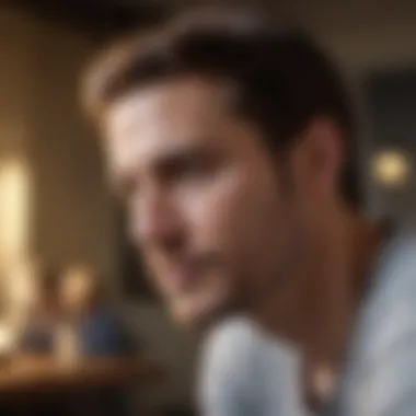 Reflecting on Meaningful Conversations A contemplative man reflecting on a deep conversation
