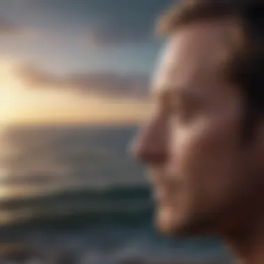 Introspection: Gazing into Life's Depths A contemplative figure gazing at the horizon, representing introspection