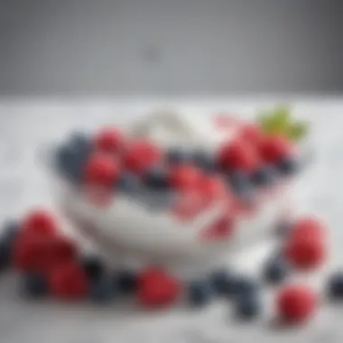 A bowl of probiotic-rich yogurt with fresh berries on top