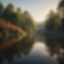 A serene landscape representing tranquility and reflection