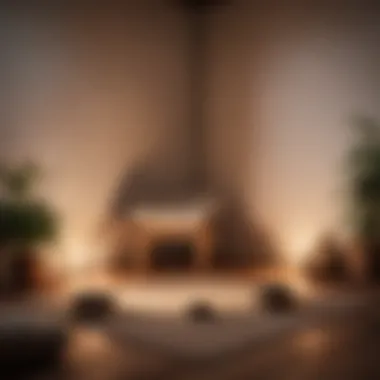 Meditation Corner A calming meditation corner with soft lighting