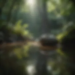 A serene meditation space with natural elements promoting tranquility.