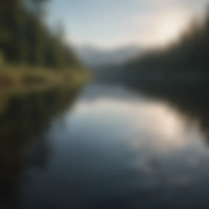 Ripple effect on a serene lake surface