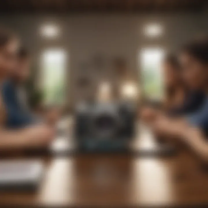 Diverse group of students brainstorming at a table