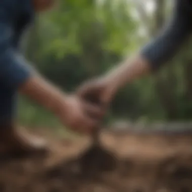 Nurturing Tree Planting Planting a tree to nurture the environment
