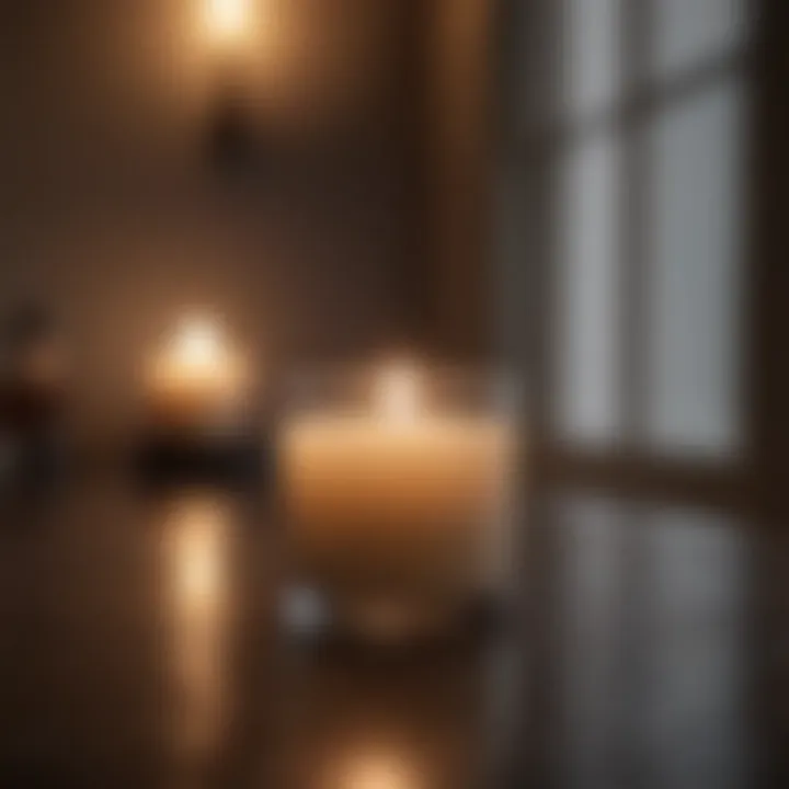 Soft candlelight in a dimly lit room