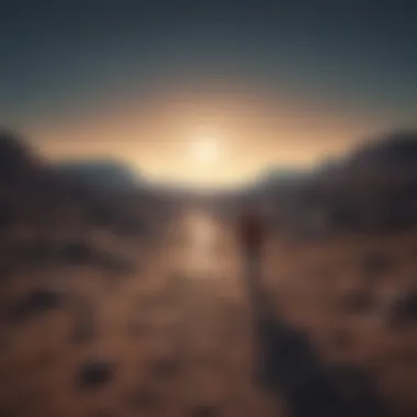 Solitude in the Void Illustration showing a person standing alone in a vast emptiness signifying solitude