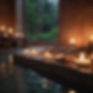 Relaxing spa setting with aromatic candles