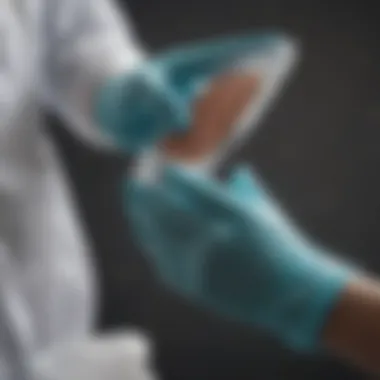 Sterile gloves for handling stool sample