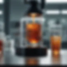 Detailed view of stool sample analysis in a laboratory setting