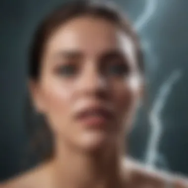 Internal Emotional Tempest Abstract depiction of sudden sadness as a storm brewing within the psyche