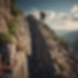 Illustration of a person climbing a mountain symbolizing goal achievement
