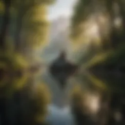 Serene landscape promoting calmness