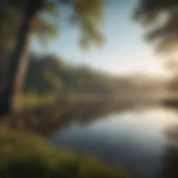 Serene nature landscape with a calm lake