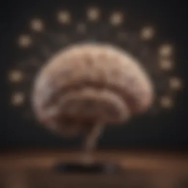 A brain with light bulbs representing ideas and positive thoughts.