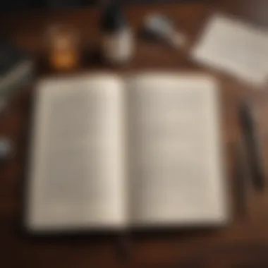 Self-Discovery Through Journaling A journal and pen surrounded by motivational quotes, symbolizing self-discovery