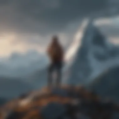Overcoming Challenges and Self-Empowerment A mountain peak symbolizing overcoming challenges and self-empowerment