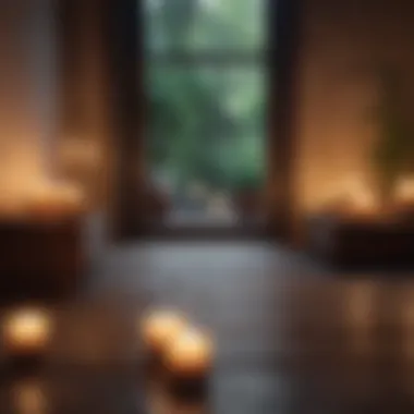 A calming meditation space with candles