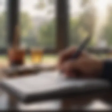 Reflective Journaling for Clarity A journal and pen encouraging reflective thinking