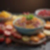 Colorful array of gut-friendly foods