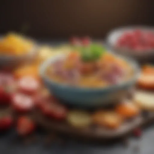 Colorful array of gut-friendly foods