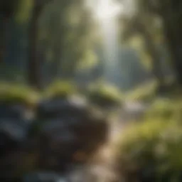 A serene landscape representing tranquility