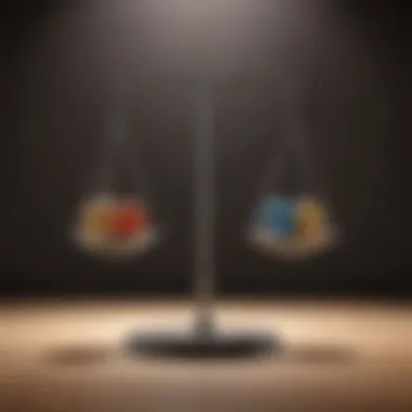A balanced scale representing decision-making and mental balance