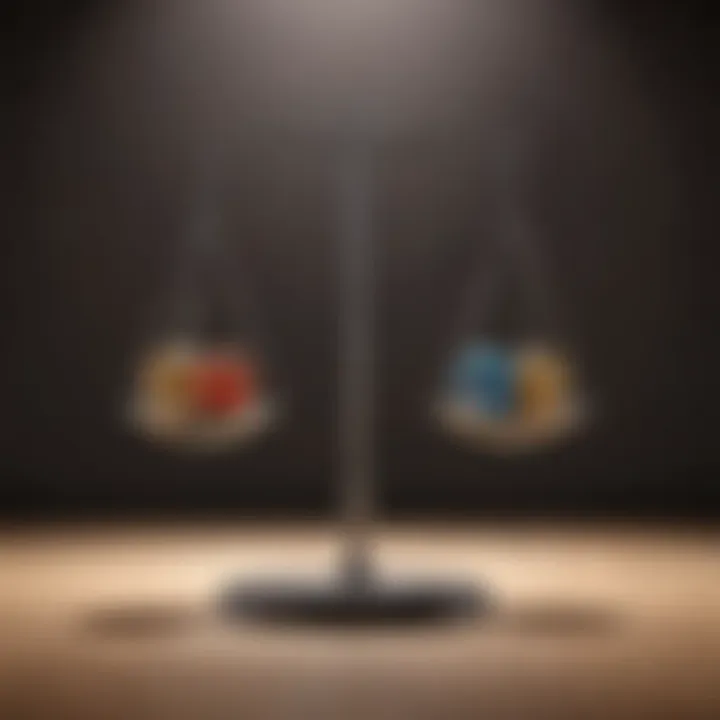 A balanced scale representing decision-making and mental balance