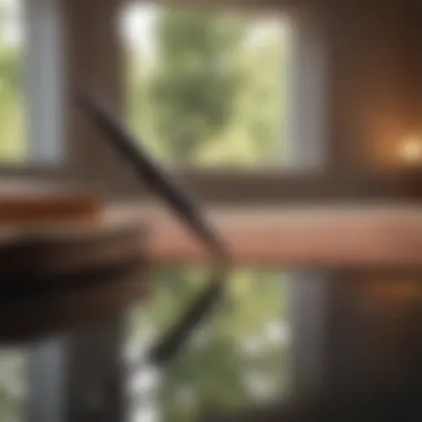 An open journal with a pen symbolizing reflection and mindfulness