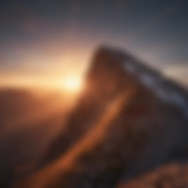 Mountain peak at sunrise signifying personal growth