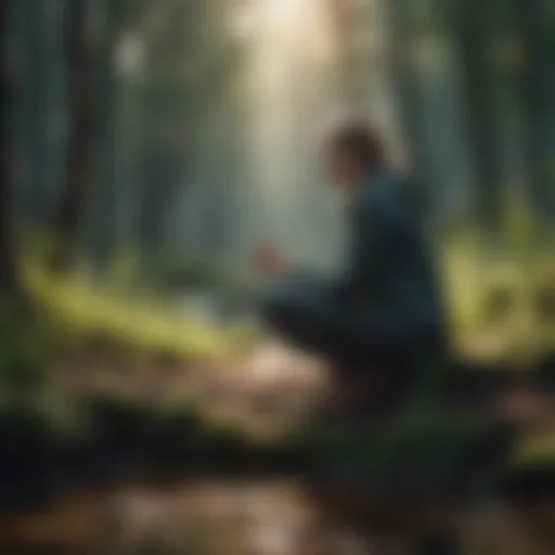 Person practicing mindfulness in nature