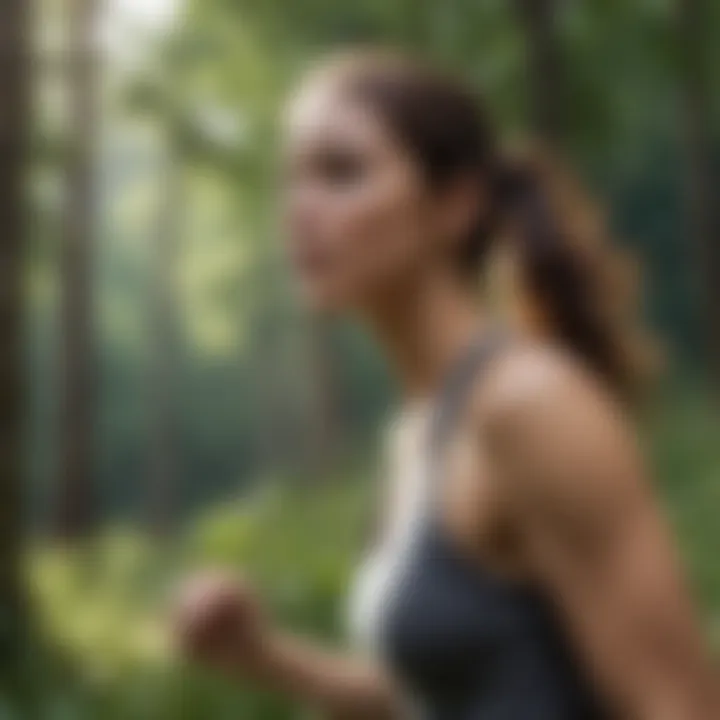 Person engaging in physical exercise outdoors