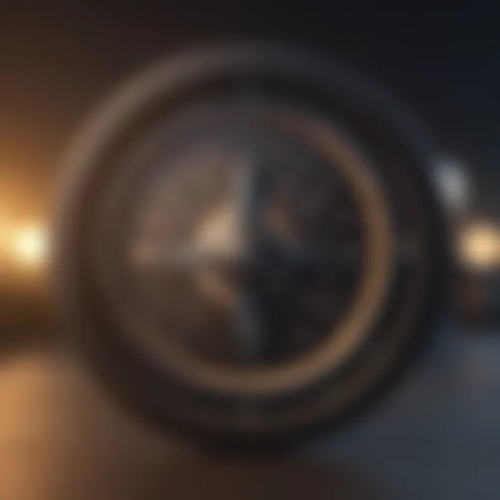 A compass indicating direction in aligning goals with values
