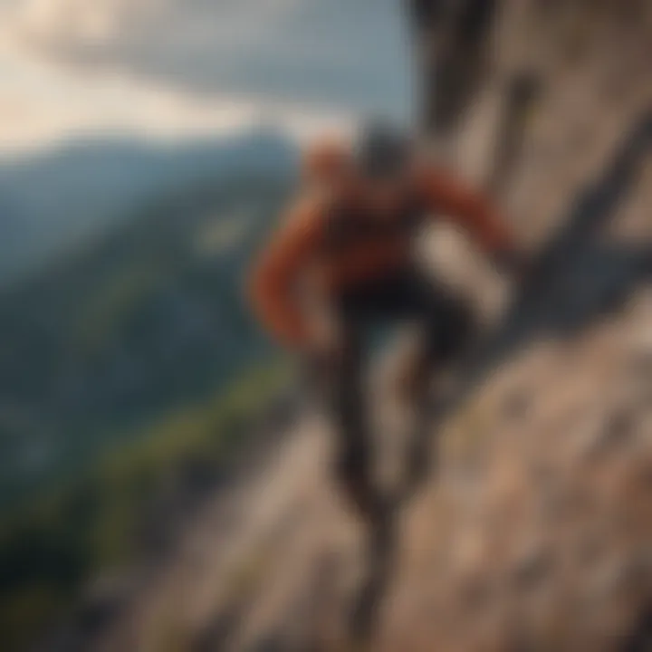 A person climbing a mountain symbolizing resilience and overcoming obstacles