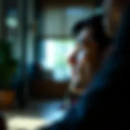 A focused individual contemplating their short-term goals