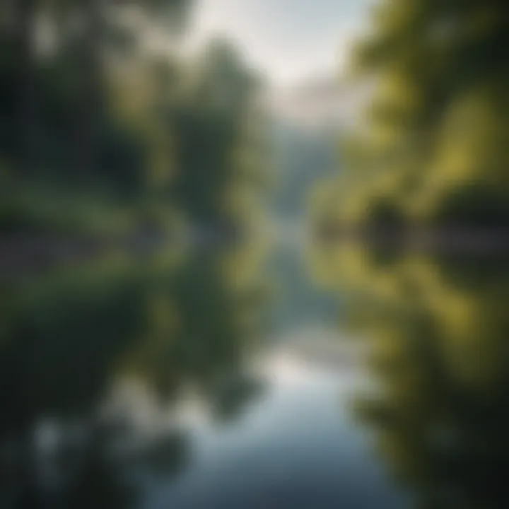 Nature's Reflection: The Power of Words A serene landscape with a motivational quote overlay