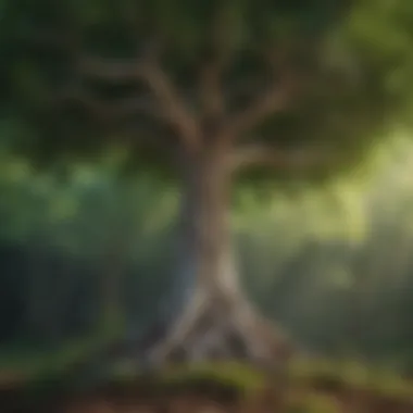 Growth Through Goal-Setting A vibrant tree with roots and branches, illustrating the growth that comes from setting goals