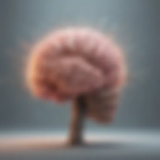 Illustration depicting a brain with positive thoughts emanating from it.